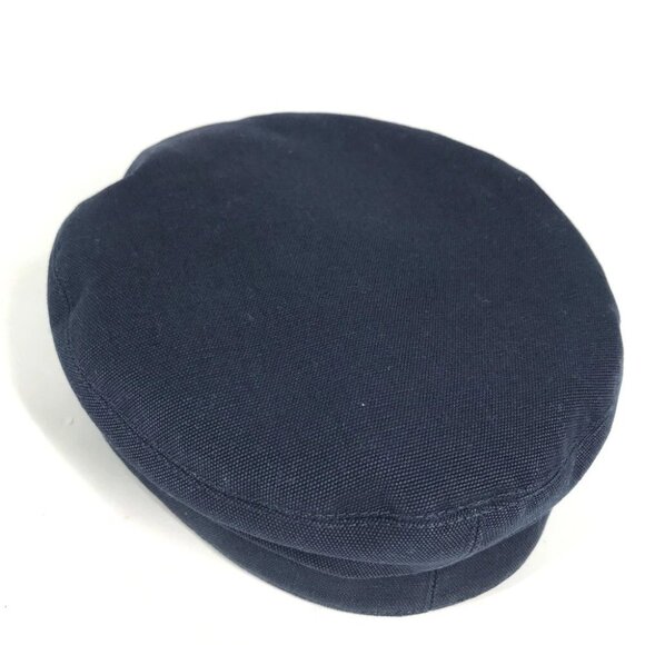 HERMES Kabul Serie Button Newsboy 57 Hat cap Casquette cotton Navy - Picture 4 of 16